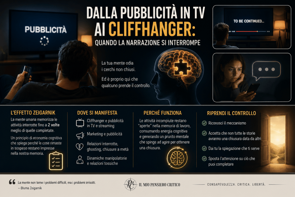 Il prurito della mente: cos’è l’effetto Zeigarnik e perché ci tiene incollati (o incastrati)
